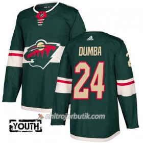Barn Ishockey Minnesota Wild Tröja Matt Dumba 24 Adidas 2017-2018 Grön Authentic